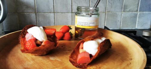 Featured image for Chatsworth Farm Shop – Rhubarb & Strawberry Brandy Snaps